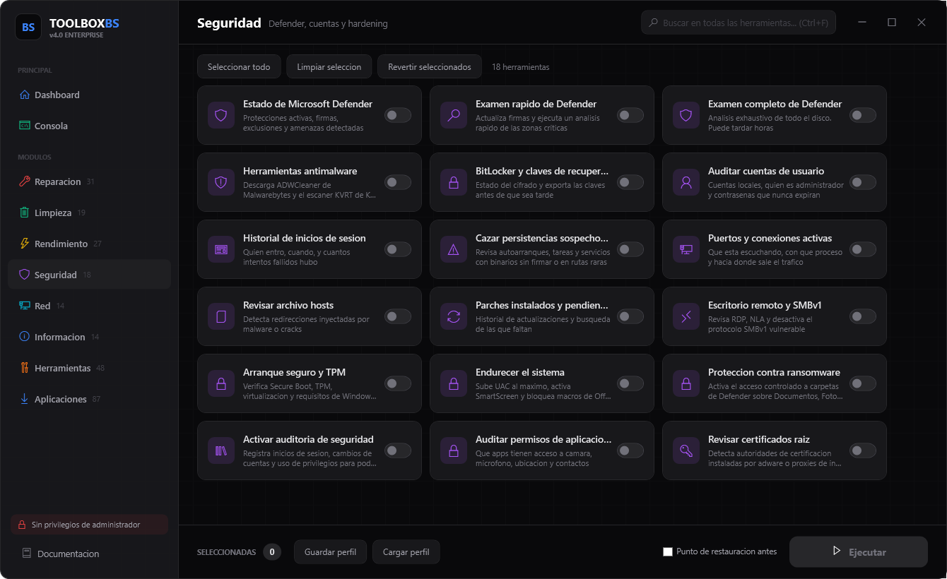 Módulo de Seguridad de ToolboxBS